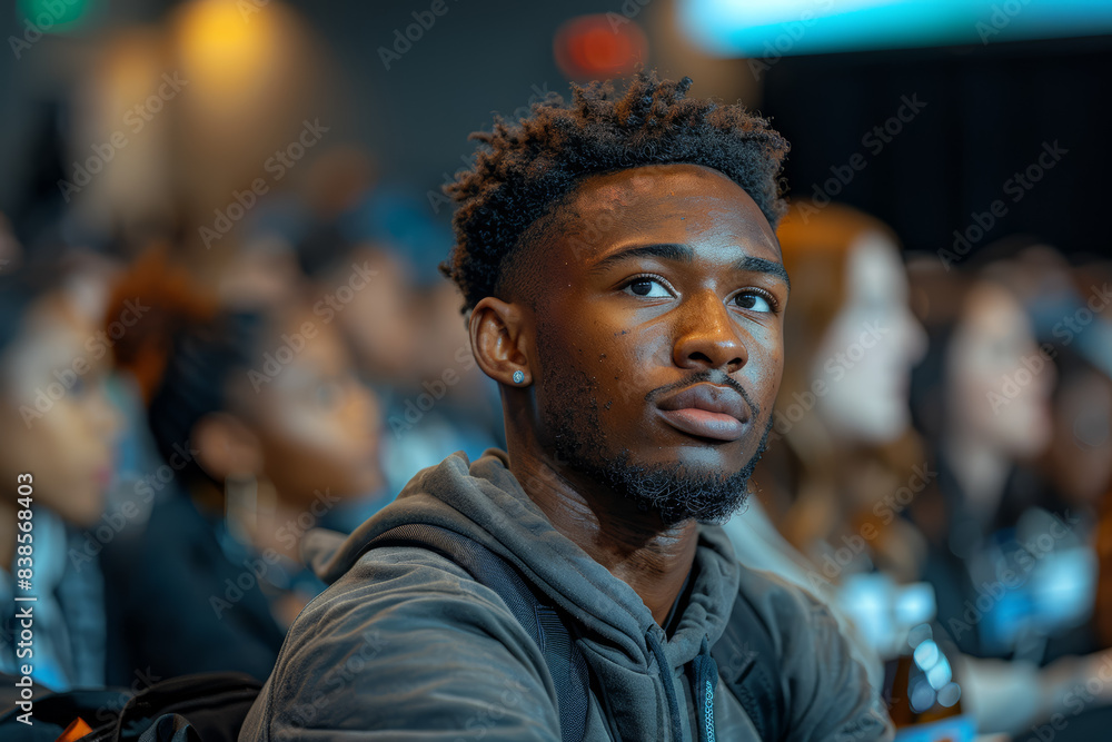 Obraz premium A person attending a financial literacy workshop. Concept of education and empowerment in personal finance. Generative Ai.