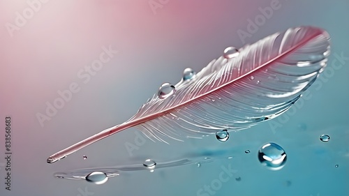 feather on a blue background