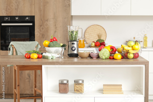 Blender with healthy food o...