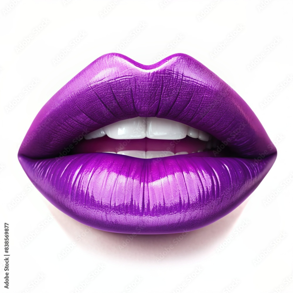 purple lips isolated on white purple lips isolated on white