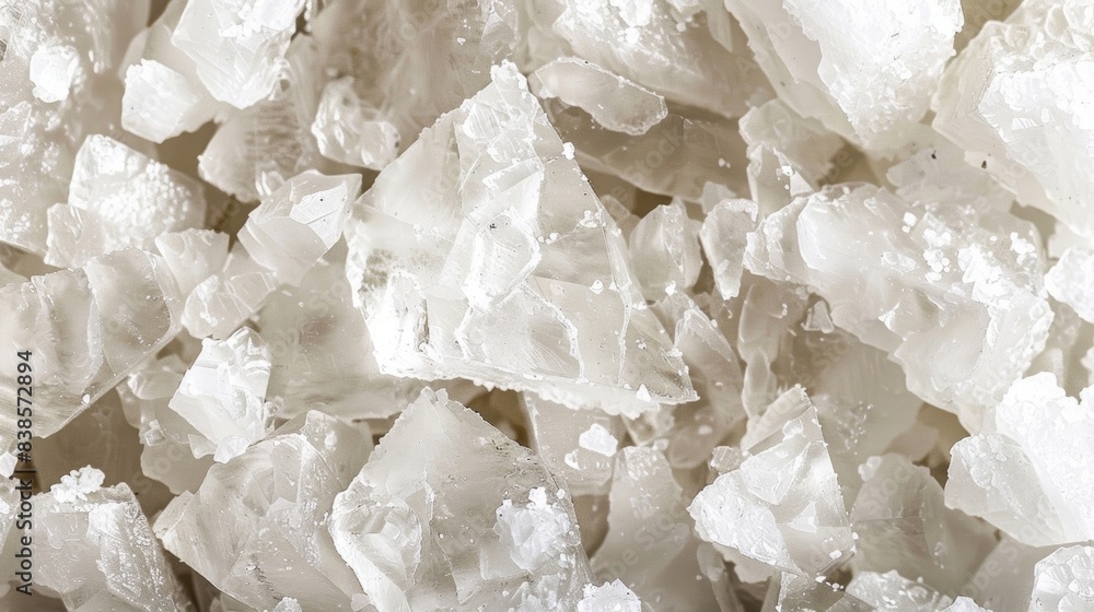 The rough texture of sugar crystals with jagged edges and varying sizes