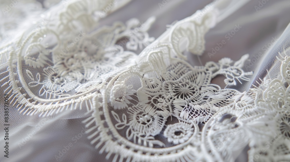 Obraz premium The laces intricate design is revealed in stunning detail with every delicate thread and intricate loop adding to its timeless elegance