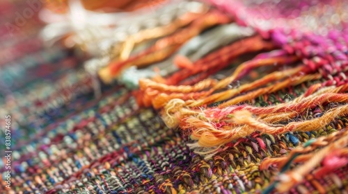Woven with a mix of thick and thin threads this tablecloth has a tactile surface that is both sy and visually intriguing