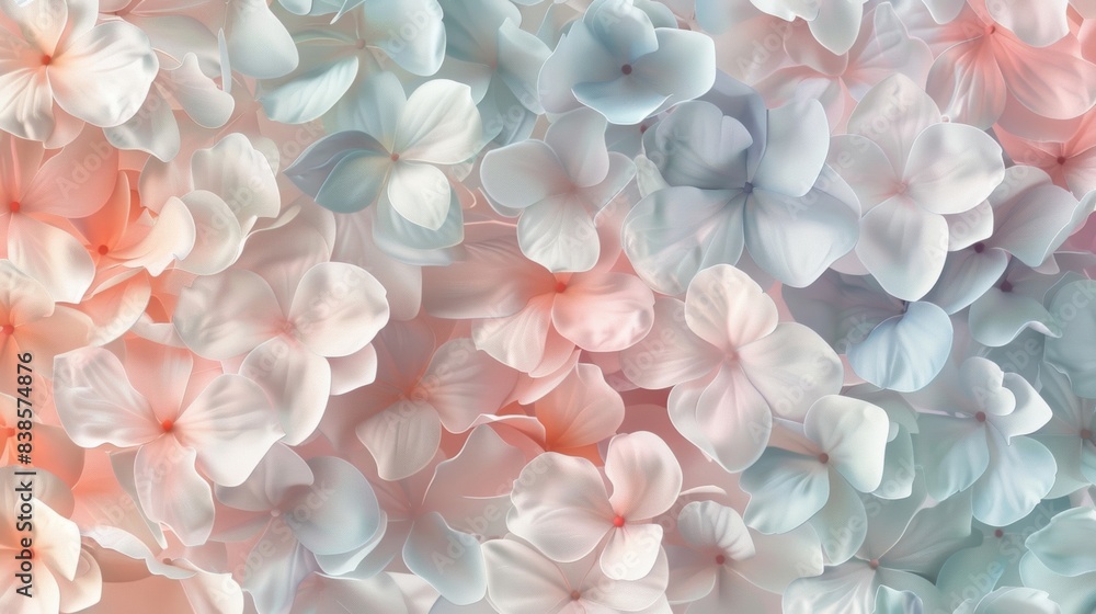 Obraz premium Soft overlapping petals in pastel shades layered together to create a delicate floral pattern with a comforting and gentle texture