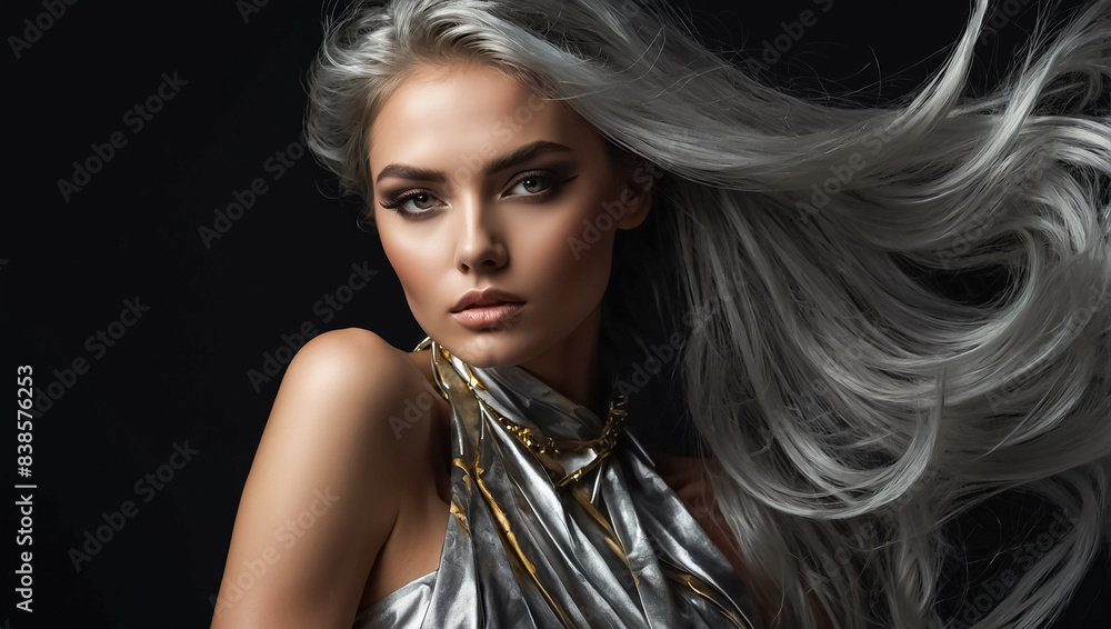 Fototapeta premium Gorgeous young girl glamor portrait