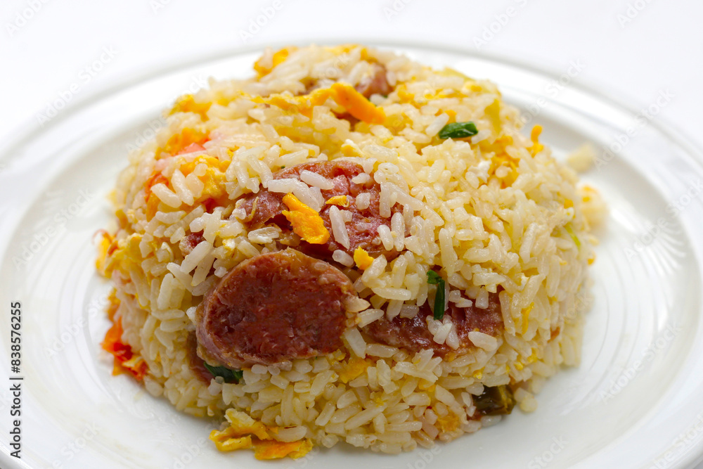 Thai fried rice with sour pork Thai fried rice with sour pork