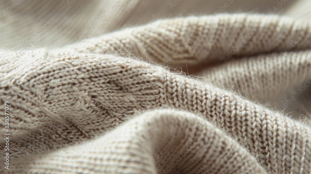 The uneven surface of the cashmere sweater adding dimension and depth to the otherwise plain fabric The uneven surface of the cashmere sweater adding dimension and depth to the otherwise plain fabric