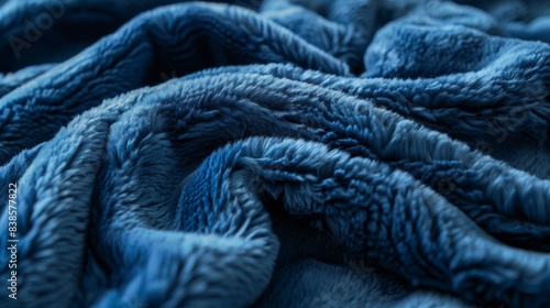 From the rich and deep color to the dense and velvety texture this closeup image of minky fabric captures the essence of coziness and warmth photo