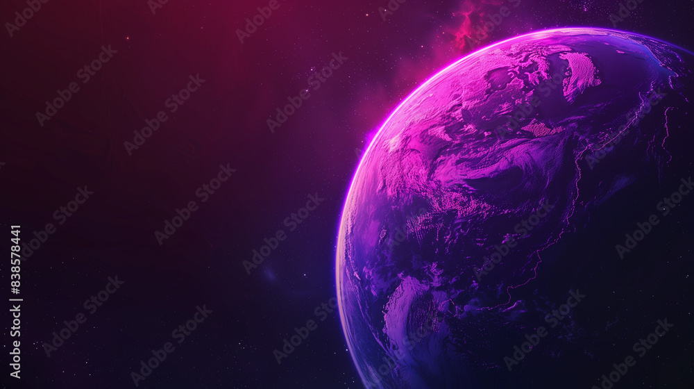 Purple planet in purple space Purple planet in purple space