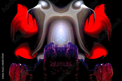 Liquid Fractal Night. Originally painted in 2005. Modified in 2024 with fractal mirroring. Not AI generated.