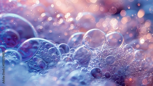 A zoomed in image shows the tiny bubbles within the foam each emitting a soft dazzling glow creating a dreamy and enchanted atmosphere