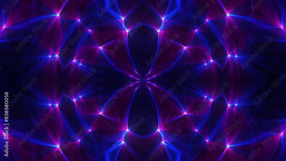 Beautiful Shimmering Laser Kaleidoscope Pattern. Neon VJ Loop. Psychedelic Visual Effect Beautiful Shimmering Laser Kaleidoscope Pattern. Neon VJ Loop. Psychedelic Visual Effect
