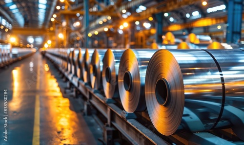 Rolls row of aluminum in production plant