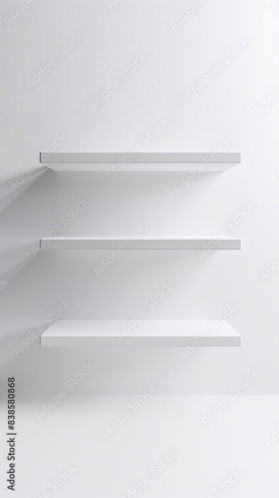 Product presentation background, Minimalist shelves on Background with Shadows Product presentation background, Minimalist shelves on Background with Shadows