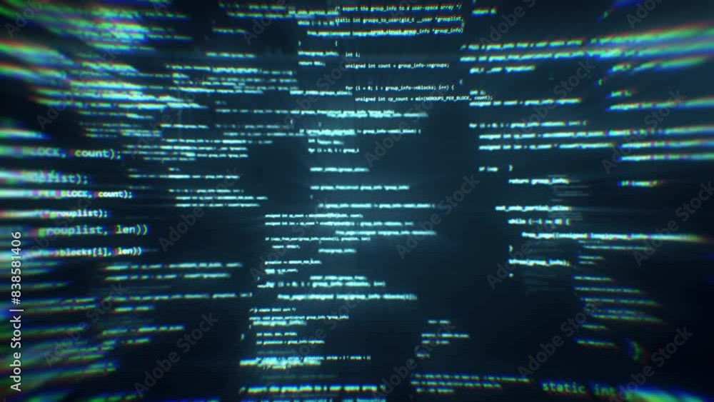 digital codes data stream graphic motion footage