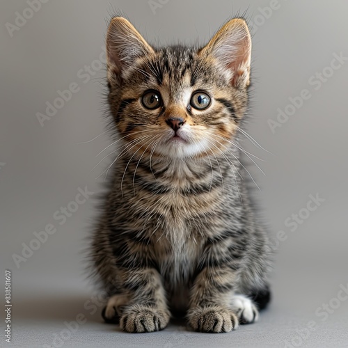 cute kitten, full body stanceï¼Œphotography in soft lightï¼ŒWhite background