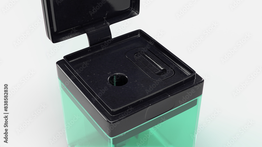 sharpener scene with green case and black plastic sharpener scene with green case and black plastic