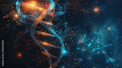 Abstract DNA technology. Science medical concept. Futuristic background