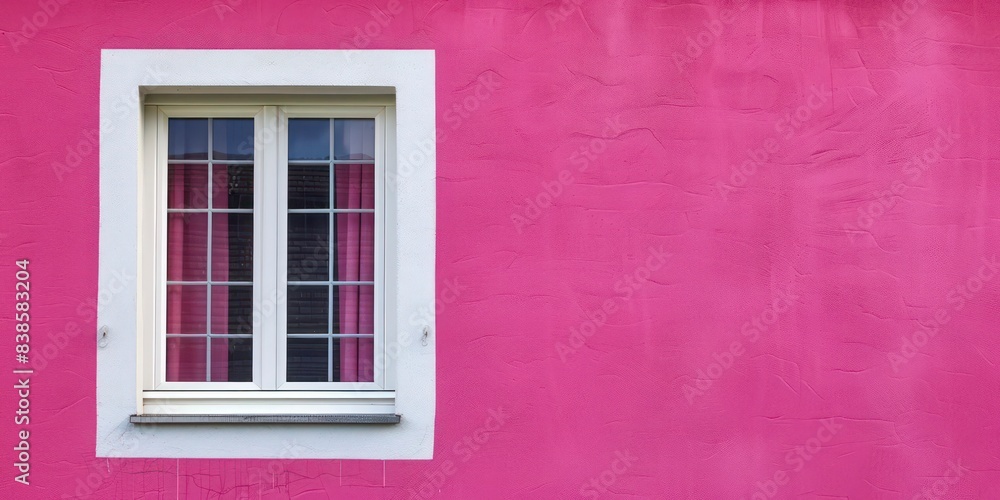 Empty Pink Painted Wall with White Window, llustration for cover, card, postcard, interior design, banner, poster, brochure or presentation - AI Generated Empty Pink Painted Wall with White Window, llustration for cover, card, postcard, interior design, banner, poster, brochure or presentation - AI Generated