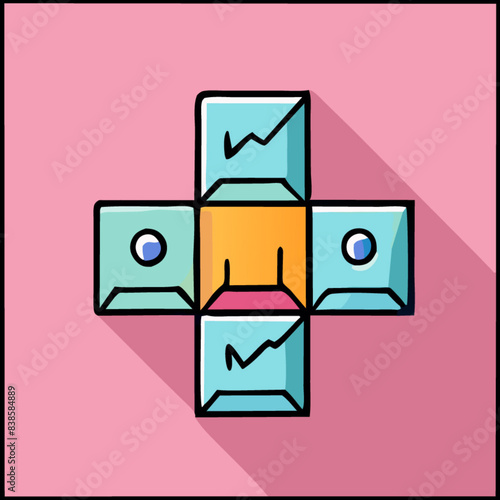 Colorful Flat Design Communication Icons Set