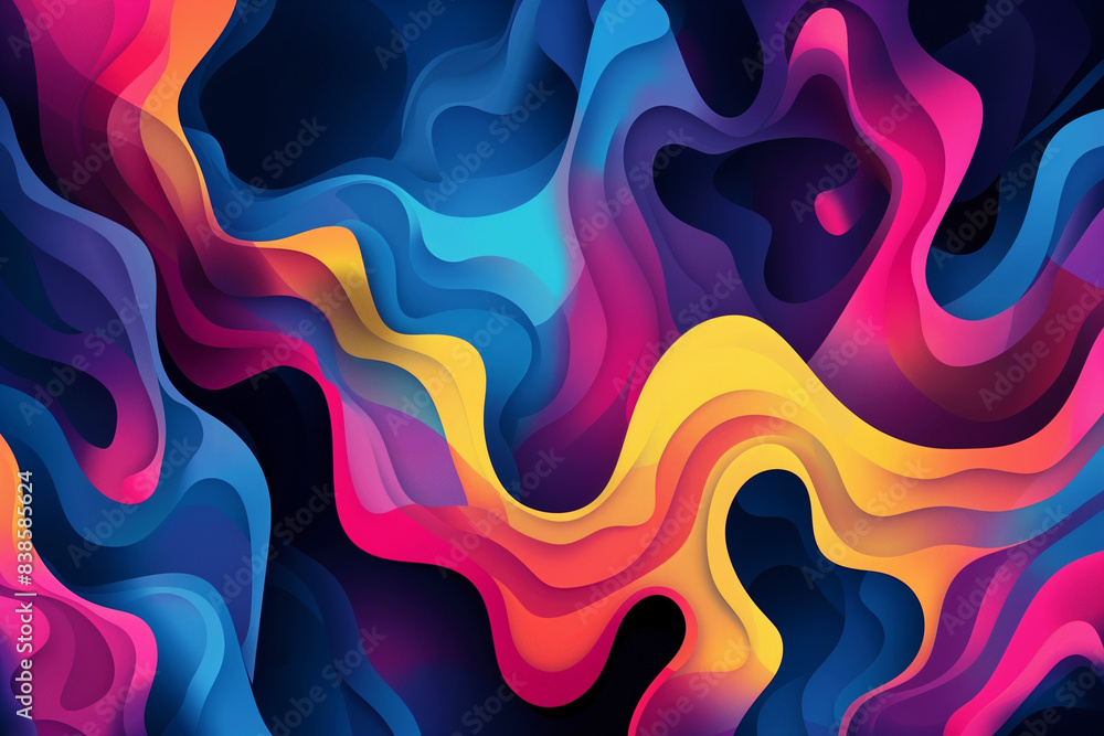A vibrant abstract fluid art piece showcasing dynamic, colorful waves and swirls, creating an energetic and visually striking pattern. A vibrant abstract fluid art piece showcasing dynamic, colorful waves and swirls, creating an energetic and visually striking pattern.