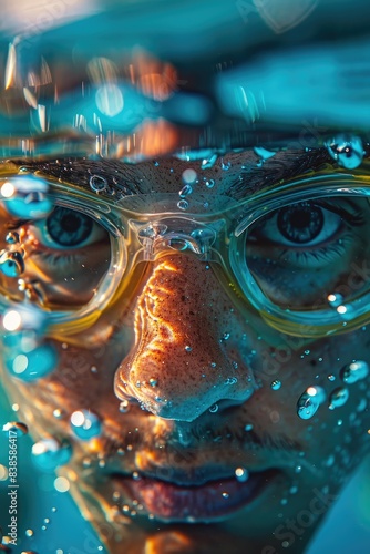 An underwater of a swimmer ...