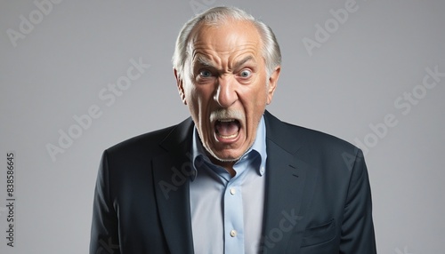 old yelling man, portrait
