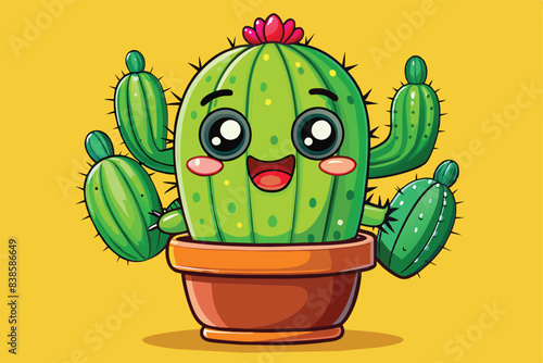Joyful Cactus Cartoon Image