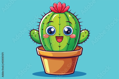 Joyful Cactus Cartoon Image