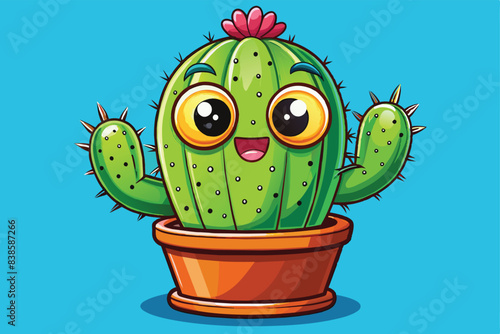 Joyful Cactus Cartoon Image