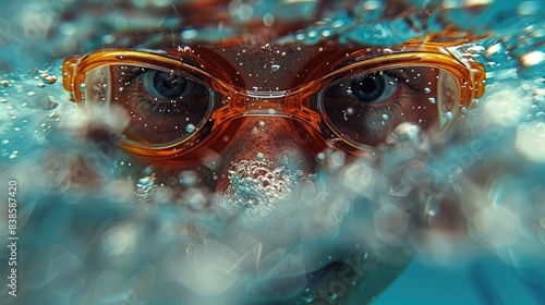 An underwater of a swimmer ...