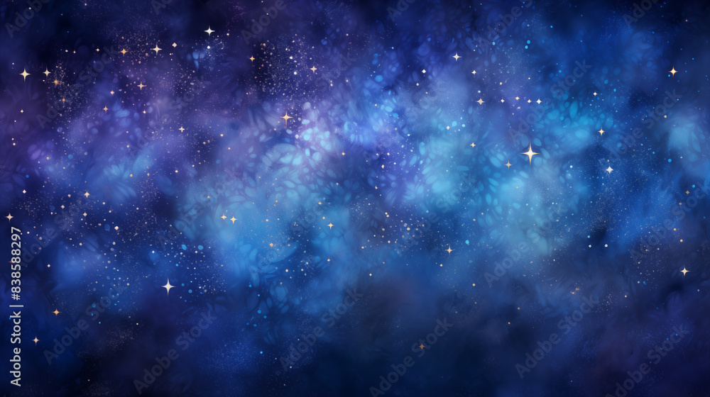 Naklejka premium Mystical Blue Cosmic Starfield