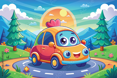 Funny Cars in Full Color: Illustrative Designs