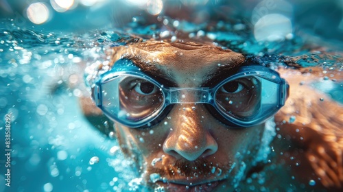 An underwater of a swimmer ...