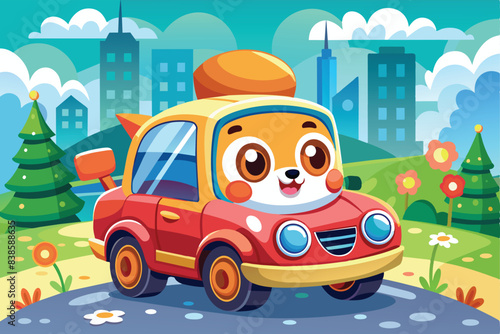 Funny Cars in Full Color: Illustrative Designs