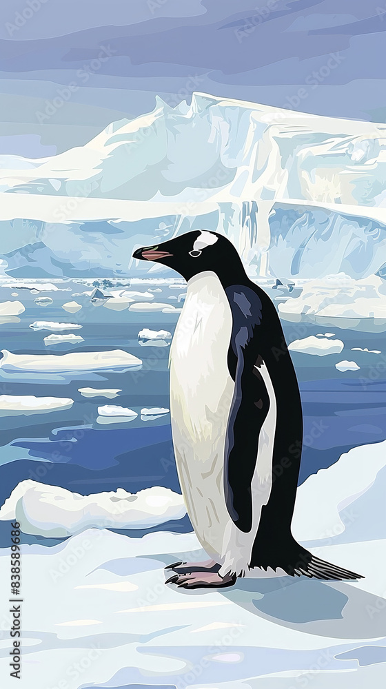 Fototapeta premium a cartoon, Antarctica, background