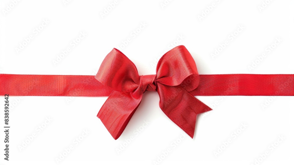 Red bow and ribbon for decorate your wedding invitation card or greeting card Red bow and ribbon for decorate your wedding invitation card or greeting card