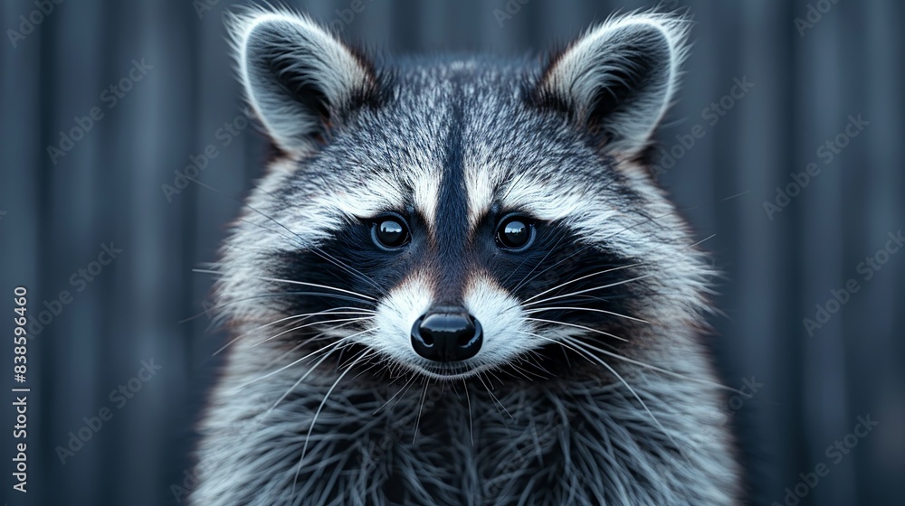 Abstract representation of a raccoon's fur texture, with its distinctive black and grey striped pattern arranged in a clean, stylized design. Flat color illustration, shiny, Minimal and Simple, Abstract representation of a raccoon's fur texture, with its distinctive black and grey striped pattern arranged in a clean, stylized design. Flat color illustration, shiny, Minimal and Simple,