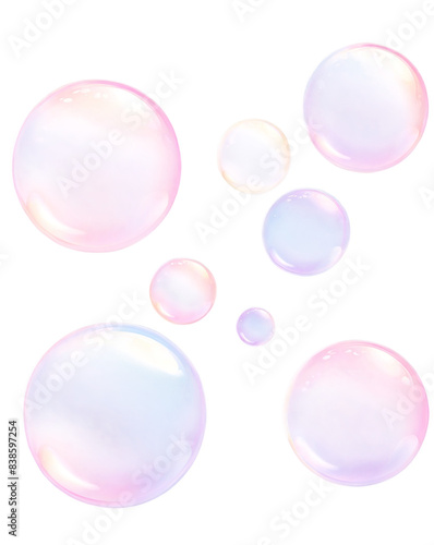 Soap bubbles on transparency background, PNG, Vector