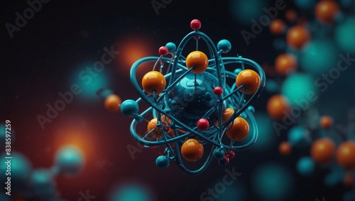 The oxygen atom  showing the protons and neutrons wrapped around the nucleus  the atomic structure