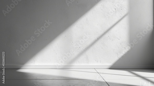Empty Room Blank White Wall Gallery Business Display Monotone Abstract Art Background, Black and White Wall Abstraction, Minimalist Artwork Wallpaper, Modern Design Backdrop Texture