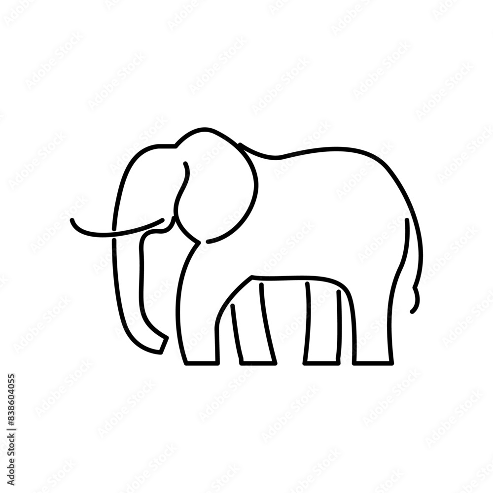 line African indian Elephant Logo Elephant Logo icon line African indian Elephant Logo Elephant Logo icon