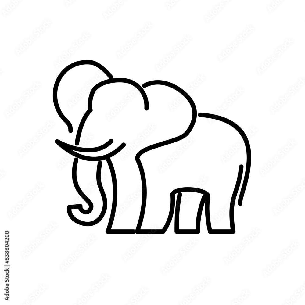 line African indian Elephant Logo Elephant Logo icon line African indian Elephant Logo Elephant Logo icon