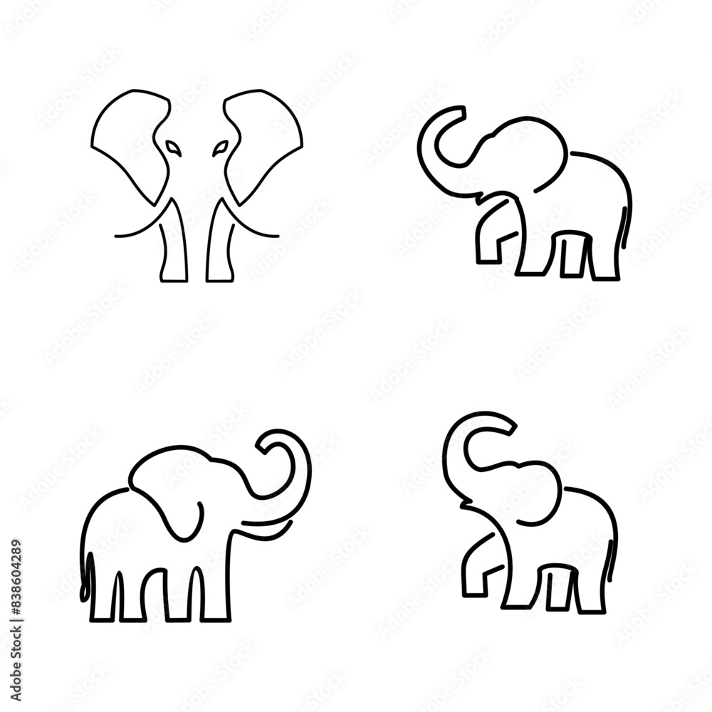 line African indian Elephant Logo Elephant Logo icon