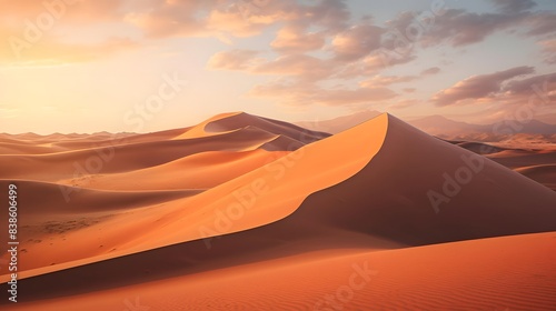 Panorama of sand dunes in Namib desert  Namibia