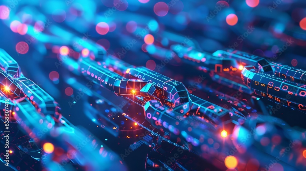 blockchainenabled supply chain network tracked and recorded at every stage enhancing transparency and trust 3d illustration blockchainenabled supply chain network tracked and recorded at every stage enhancing transparency and trust 3d illustration