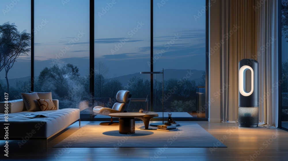custom made wallpaper toronto digitalDyson purifier hot+cool genl, at night, sitting in a room, a series scene with a minimalist composition, sub gradients of light, in a room with view 