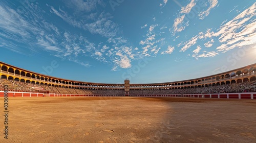 empty spanish bullring arena for traditional bullfighting performance travel photography
