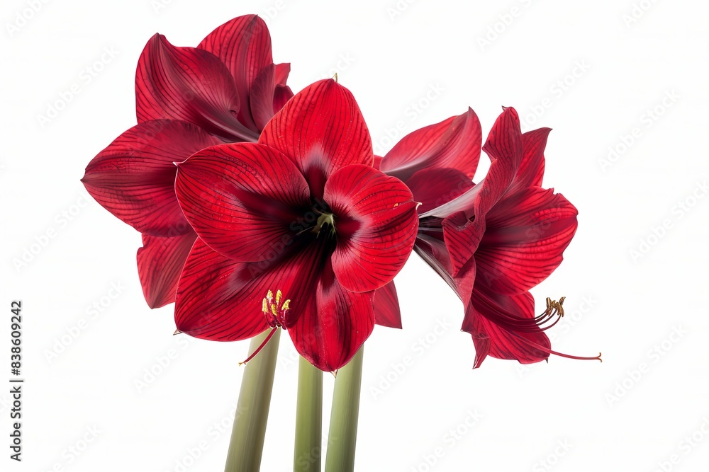 Red Amaryllis Isolated on White Background. Beautiful Amaryllis Flower Red Amaryllis Isolated on White Background. Beautiful Amaryllis Flower