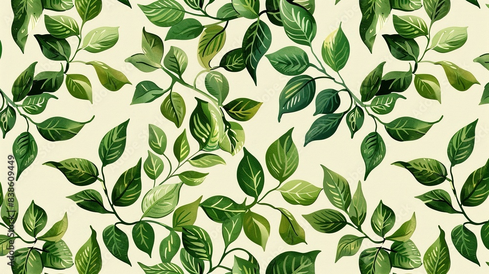 Botanical Tile Pattern for Seamless Backgrounds Botanical Tile Pattern for Seamless Backgrounds